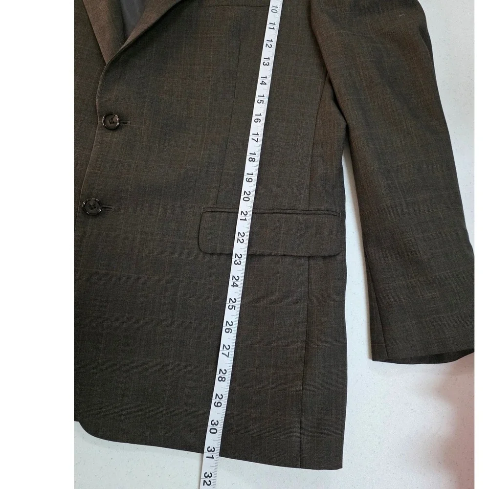 Ralph Lauren Men's Brown Plaid Wool Blazer Sport Coat Jacket Dillard's Exclusive